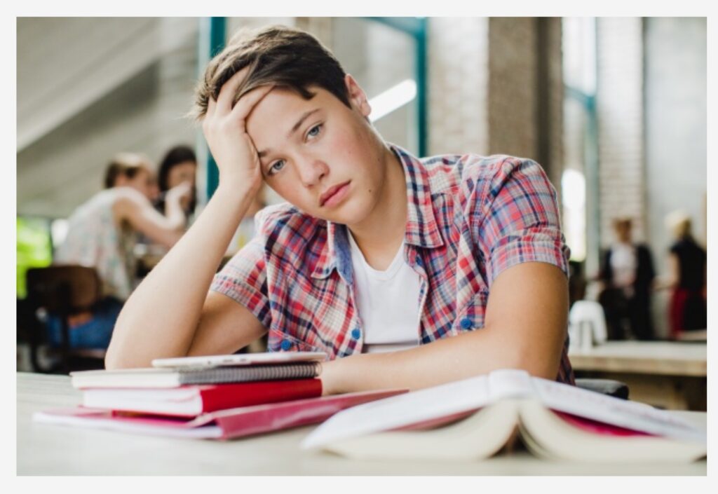 Billede af skoletræthed