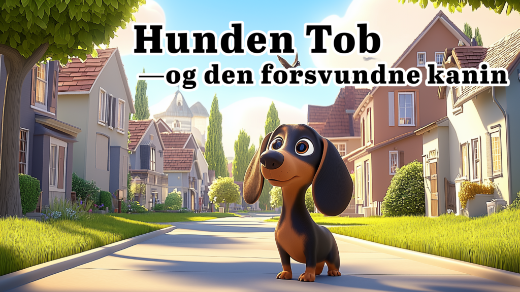 Hunden Tob og den forsvundne kanin -den sødeste gravhund og tegnefilm for børn