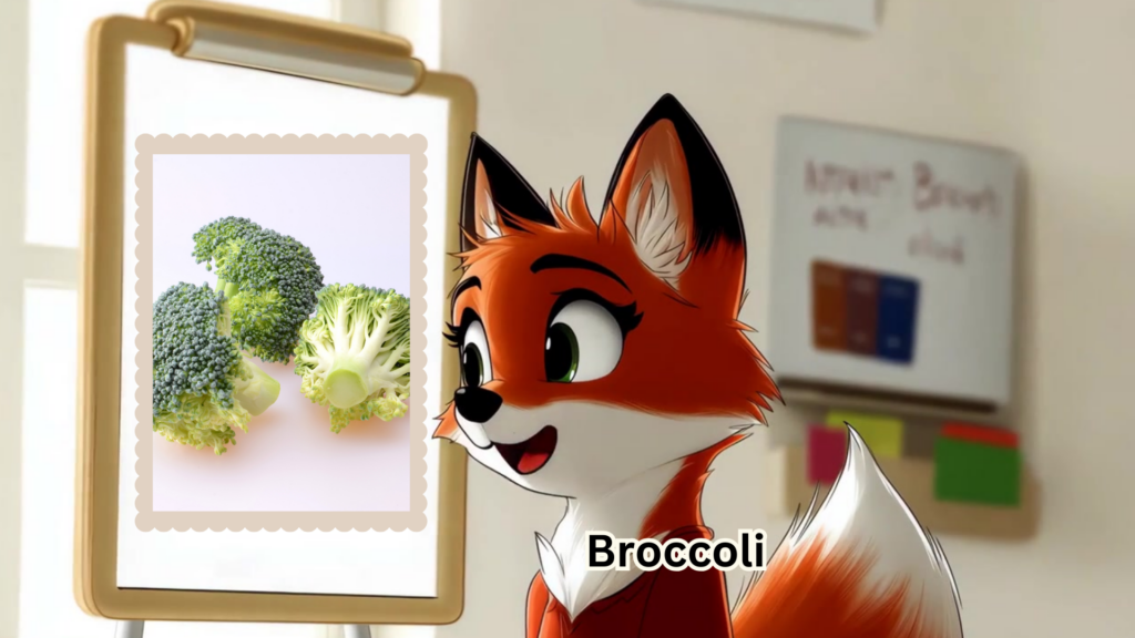 English with Mr and Ms Fox. Broccoli