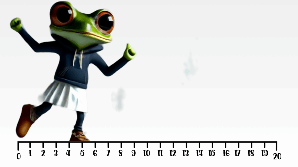Lærer frø underviser i matematik. Matematik for indskolingen