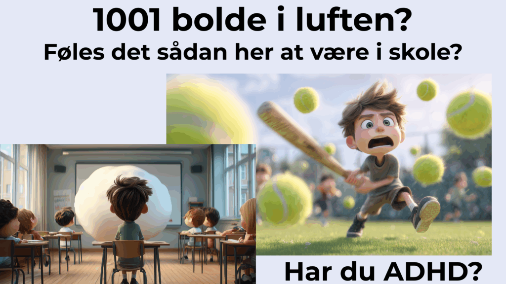 1001 bolde i luften Video om hvordan det kan føles at have svært ved at koncentrere sig. ADHD materiale til folkeskolen.