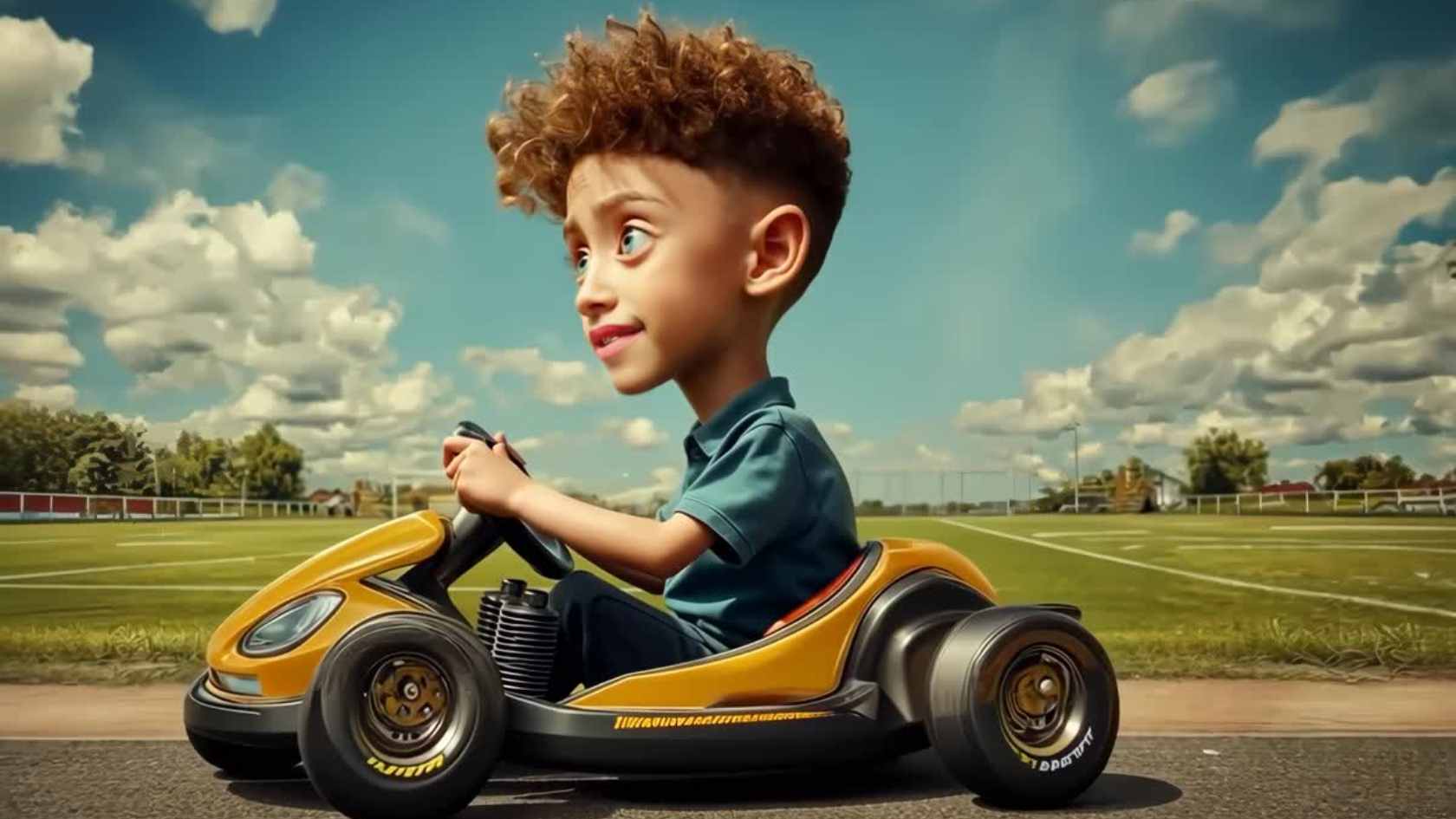 Tom driving happily again