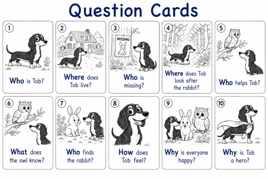 Tob the Dog Question Cards teaching ressources