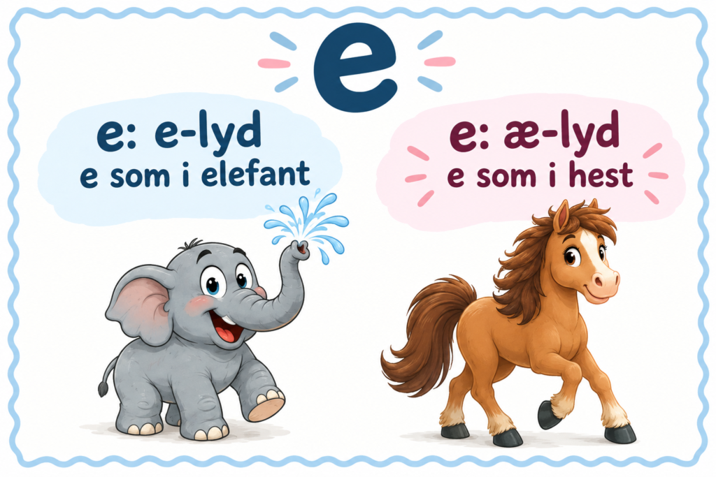 E som elefant. E lyde