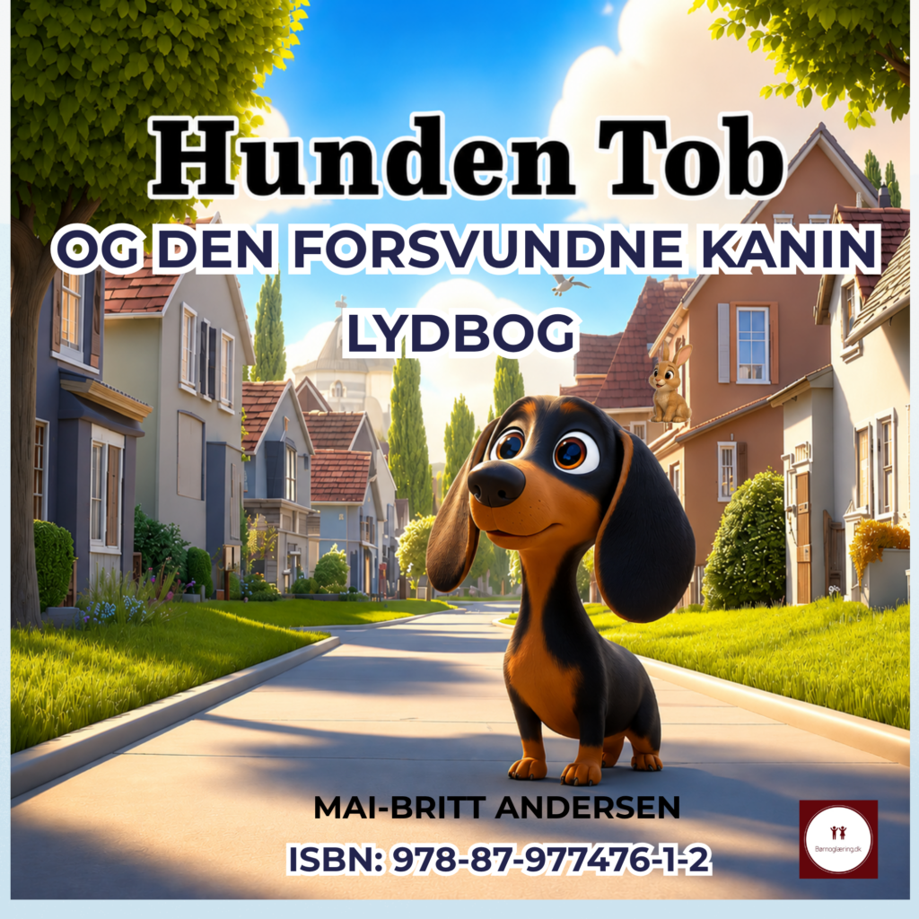 Forside til lydbog. Hunden Tob og den forsvundne kanin